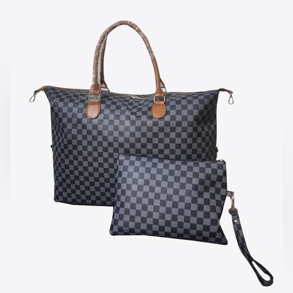 Checkered Two-Piece Bag Set - Picture 4 of 6